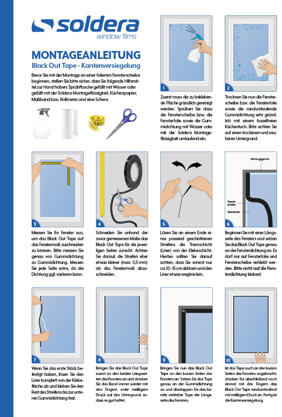 Montageanleitungen - Montageanleitungen der Tönungsfolie