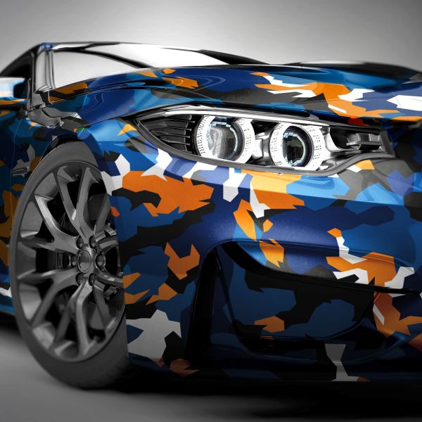 Blue Orange Camouflage