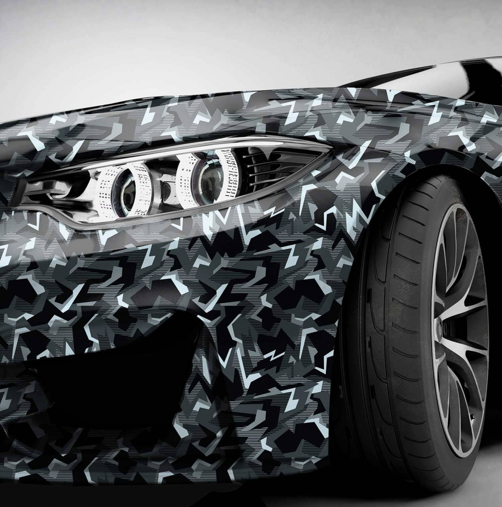 Black White Polygon Camouflage