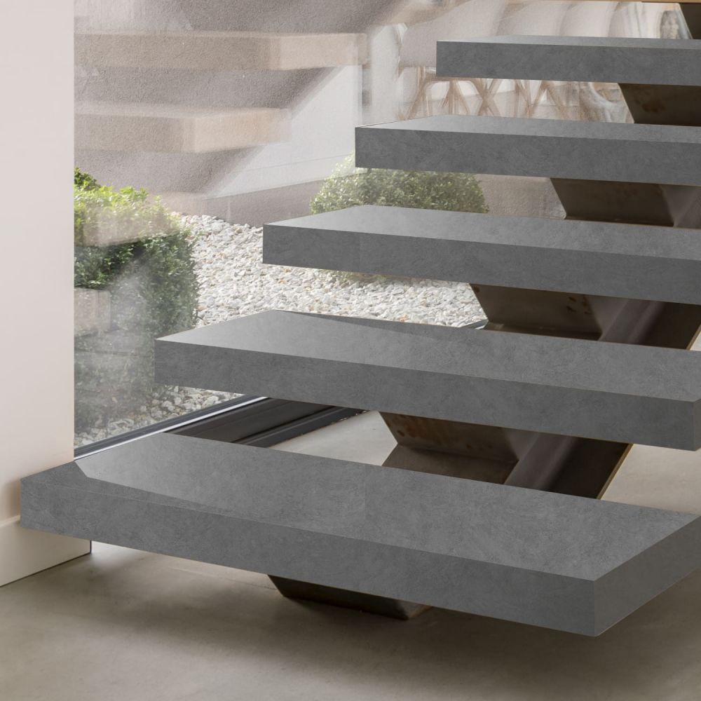 Dunkelgrauer Betonputz