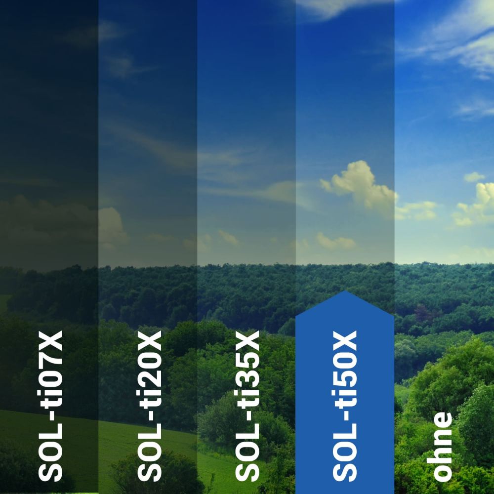 Sonnenschutzfolie außen SOL‑ti50X titan hell
