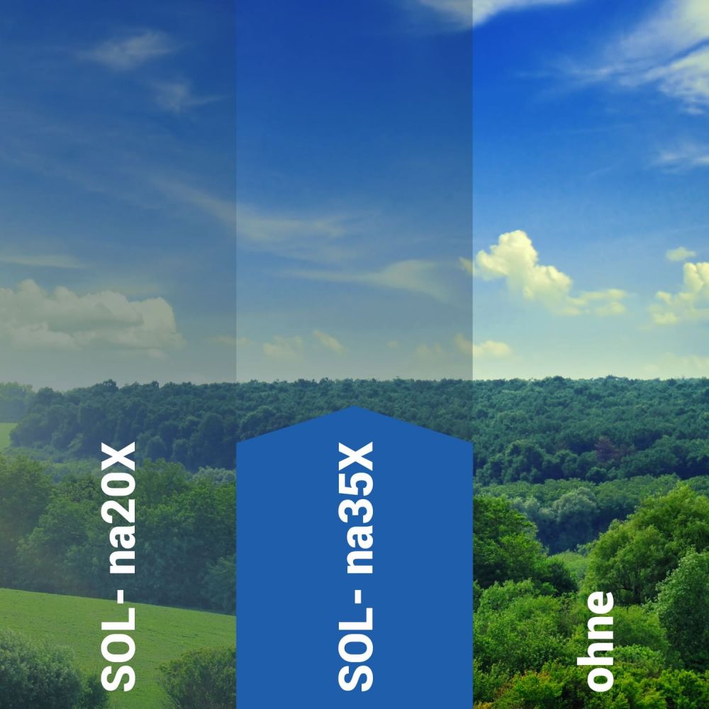Sonnenschutzfolie außen SOL‑na35X natural mittel