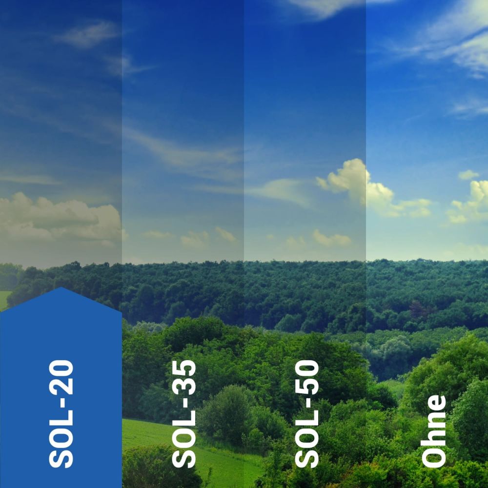 Sonnenschutzfolie innen SOL‑20 silber dunkel Sonnenschutzfolie innen SOL‑20 silber dunkel
