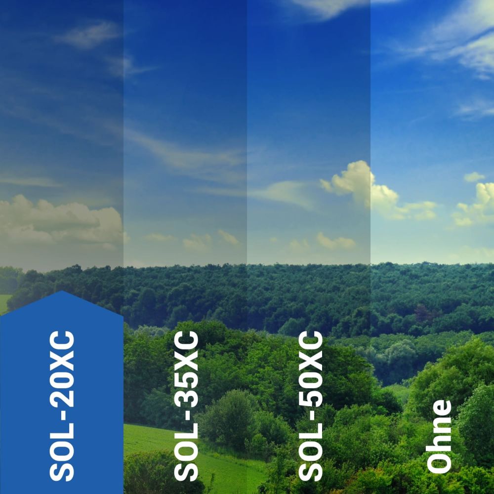 Sonnenschutzfolie außen SOL‑20XC Classic silber dunkel