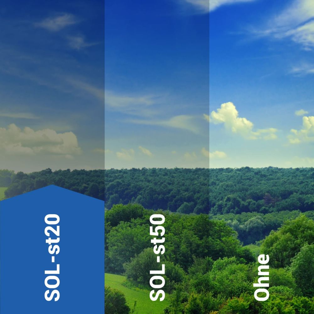 Sonnenschutzfolie statisch SOL‑st20 silber dunkel, innen