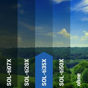 Sonnenschutzfolie außen SOL‑ti35X titan mittel