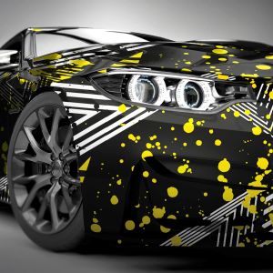 Hexagon Camouflage 3D Car-Wrapping - Blasenfrei | Design Auto-Folie 