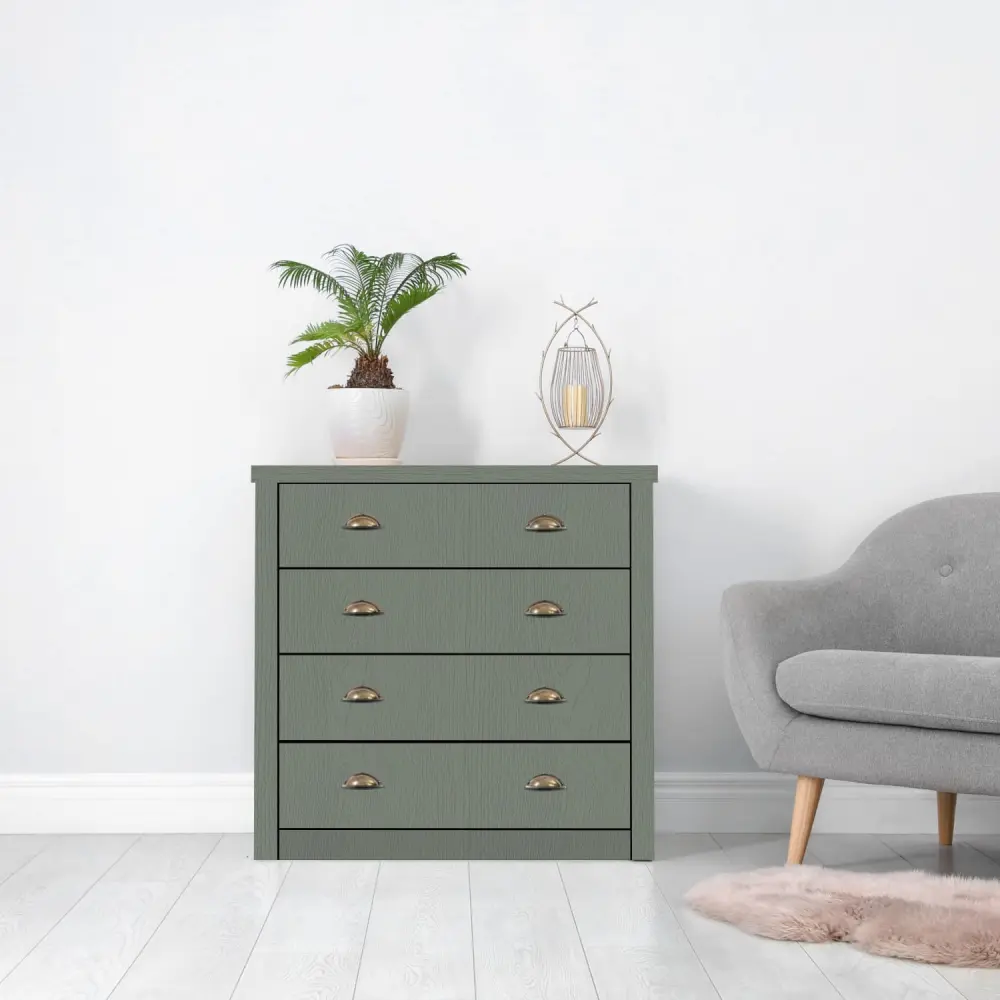 Holzdekor „Smokey Green“ – Klebefolie in Holzoptik