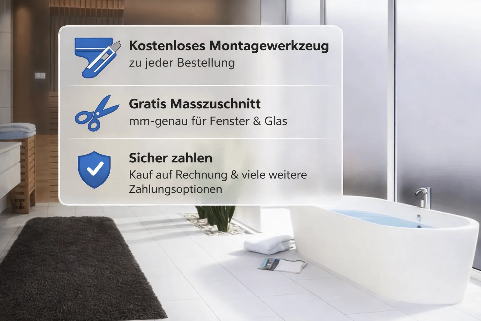 Milchglasfolie für Glas und Fenster