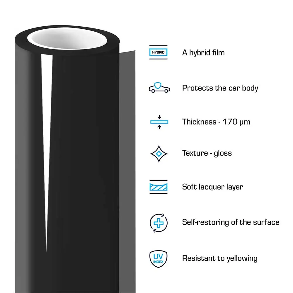 Membrane HYBRID BLACK, schwarz + glänzend