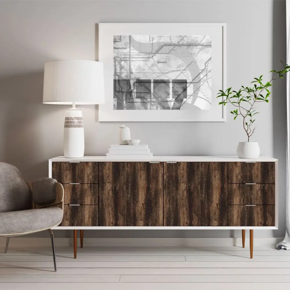 Holzdekor „Driftwood brown“ – Klebefolie in Holzoptik